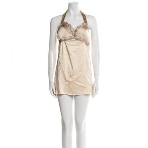 Ermanno Scervino Champagne Halter Silk